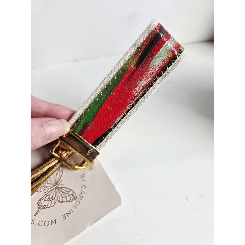 Key Fob Chain Holder Hand Painted Lanyard‎ Strap Acrylic Tassel Mathew 16:19 - Picture 2 of 3
